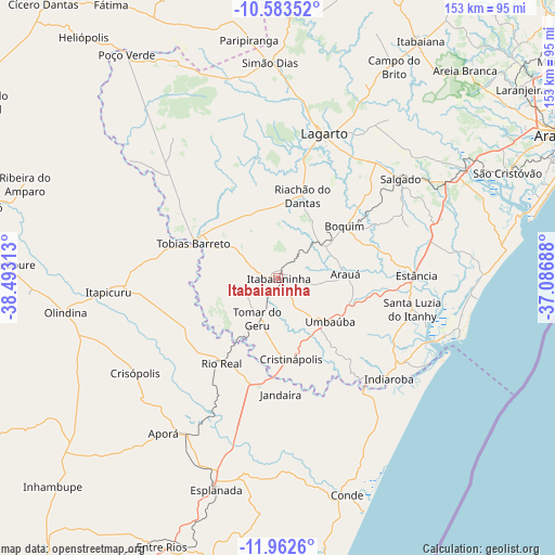 Itabaianinha on map