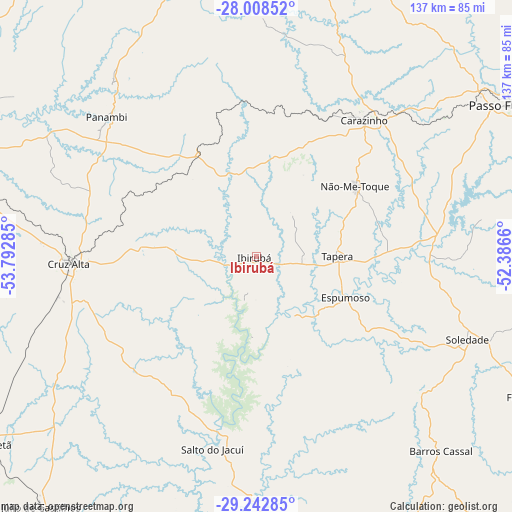 Ibirubá on map