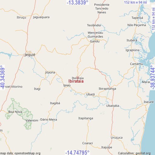 Ibirataia on map