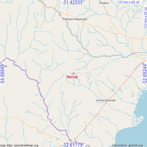Herval on map