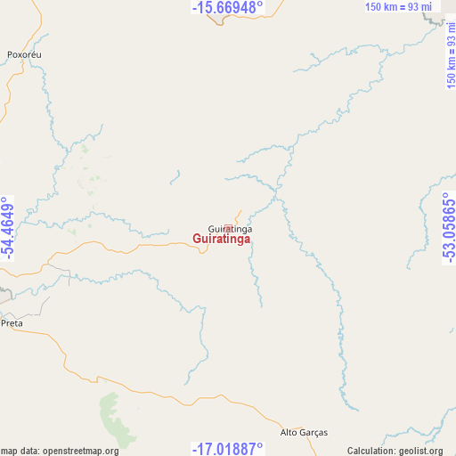 Guiratinga on map
