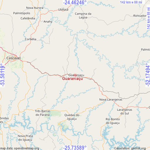 Guaraniaçu on map