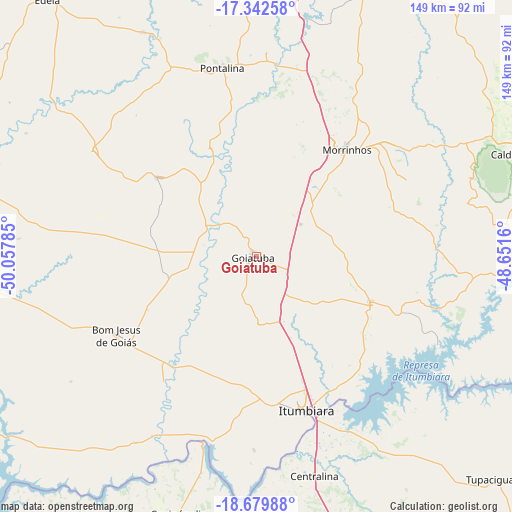 Goiatuba on map