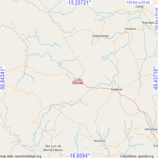 Goiás on map