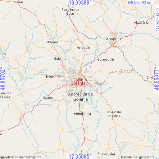 Goiânia on map