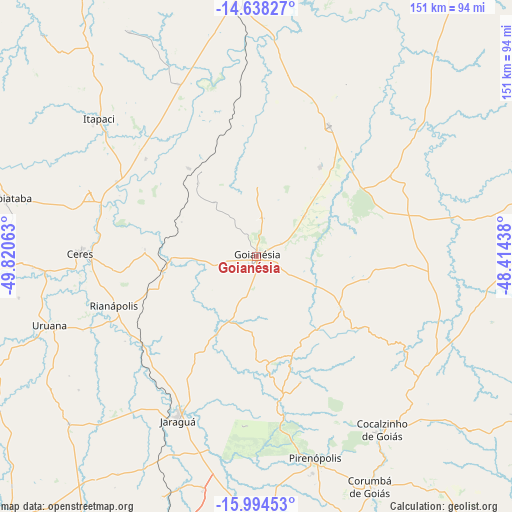 Goianésia on map