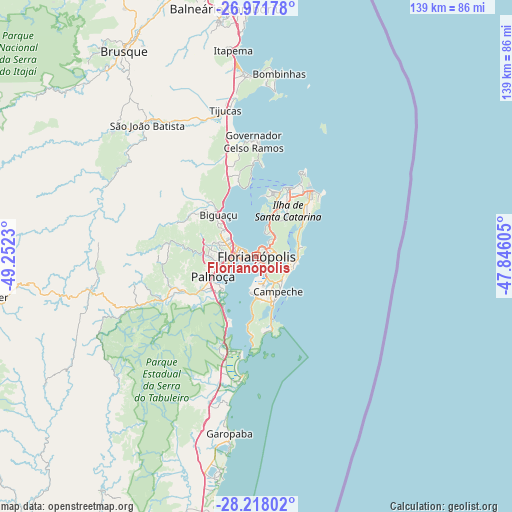 Florianópolis on map
