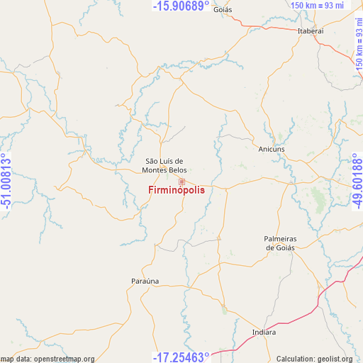Firminópolis on map