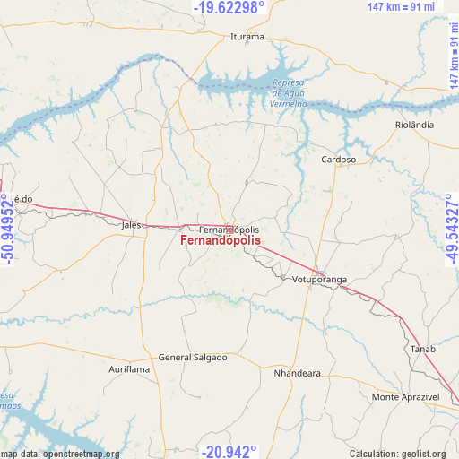 Fernandópolis on map