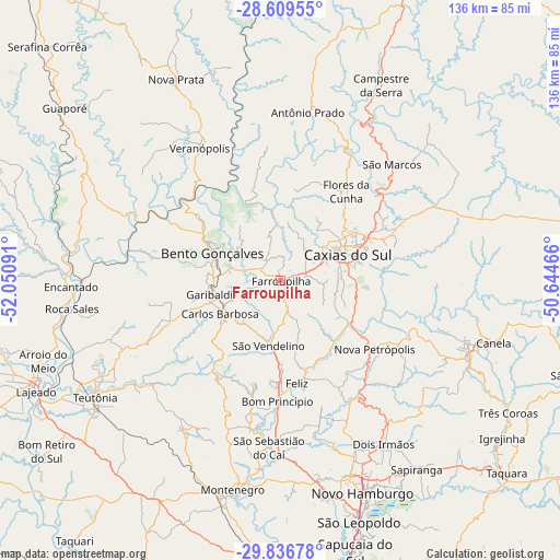 Farroupilha on map