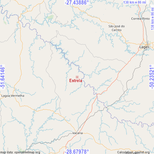 Estrela on map