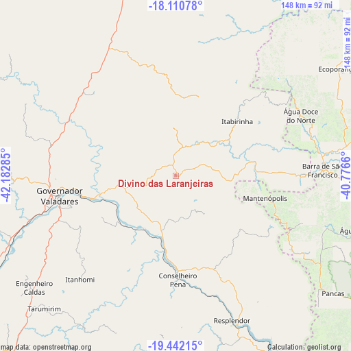 Divino das Laranjeiras on map