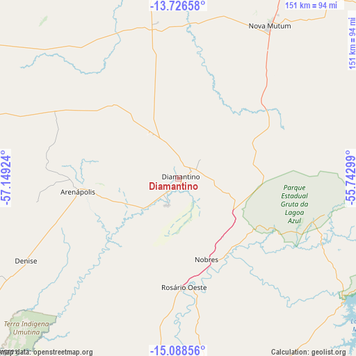 Diamantino on map