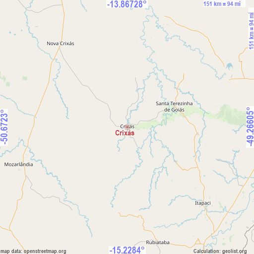 Crixás on map