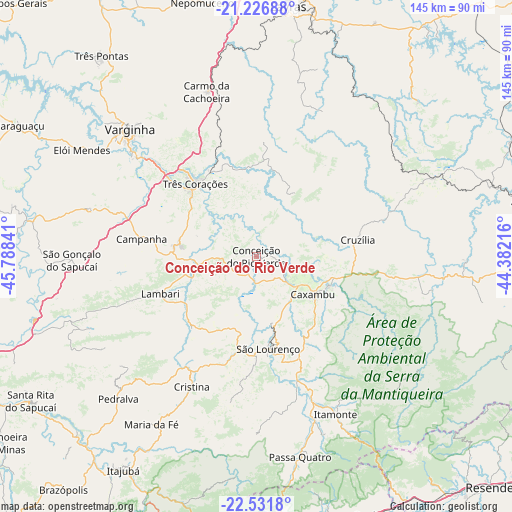 Conceição do Rio Verde on map