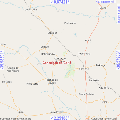 Conceição do Coité on map