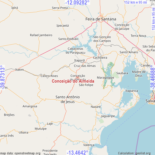 Conceição do Almeida on map
