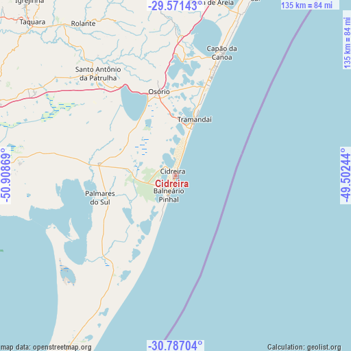 Cidreira on map