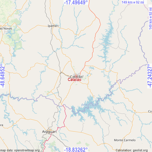 Catalão on map