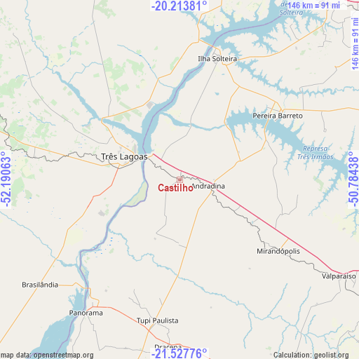 Castilho on map