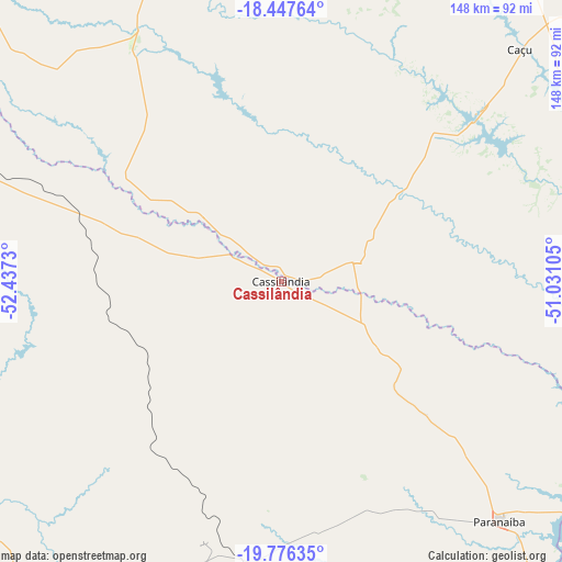 Cassilândia on map