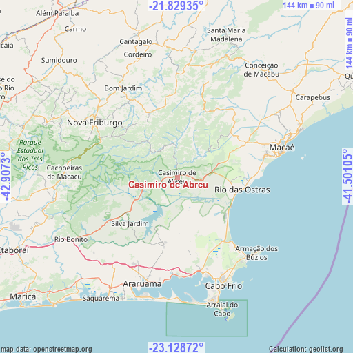 Casimiro de Abreu on map