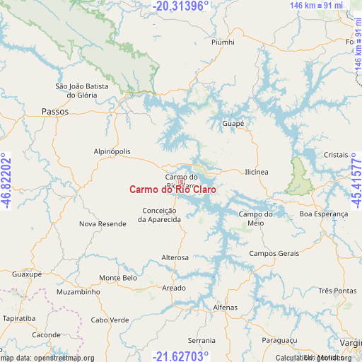 Carmo do Rio Claro on map