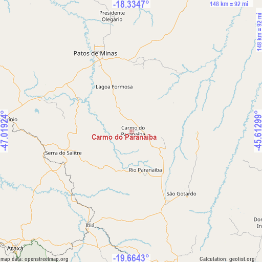 Carmo do Paranaíba on map