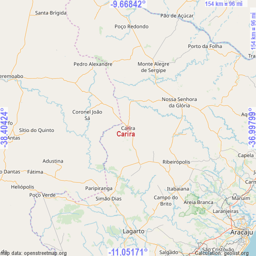 Carira on map