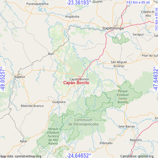 Capâo Bonito on map
