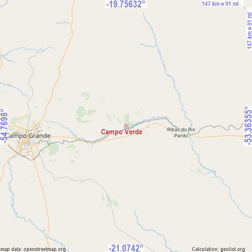 Campo Verde on map