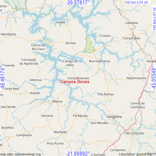 Campos Gerais on map