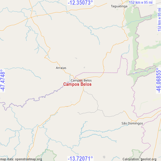 Campos Belos on map