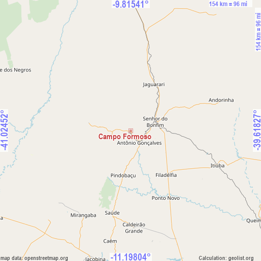 Campo Formoso on map