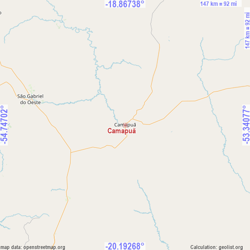Camapuã on map