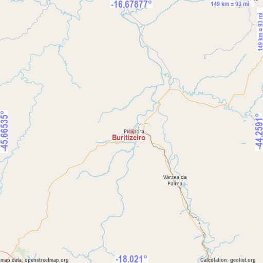 Buritizeiro on map