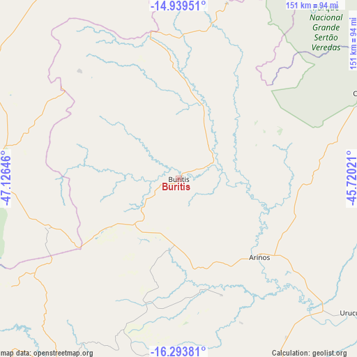 Buritis on map