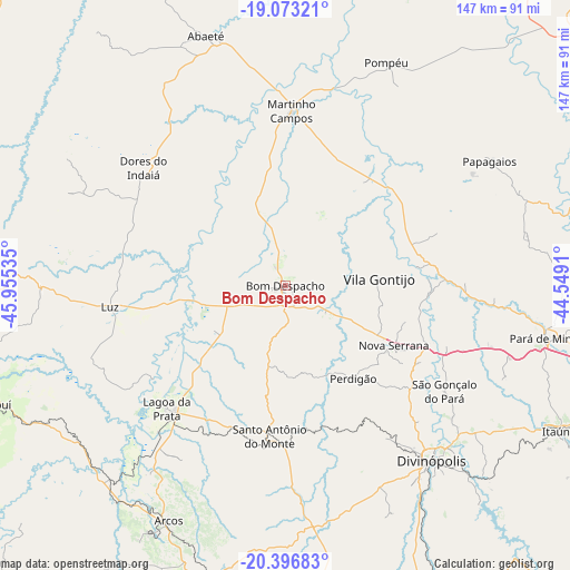 Bom Despacho on map