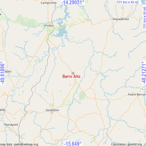 Barro Alto on map