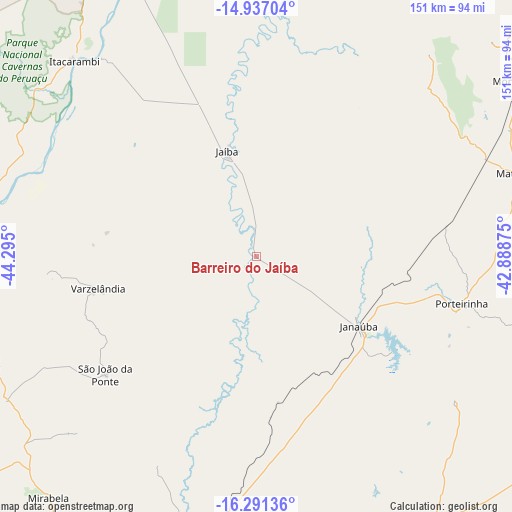 Barreiro do Jaíba on map