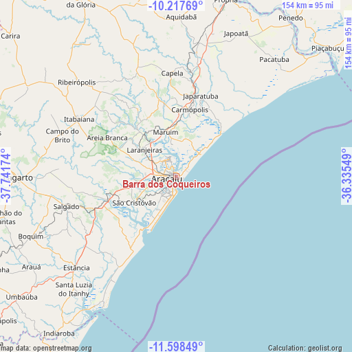 Barra dos Coqueiros on map