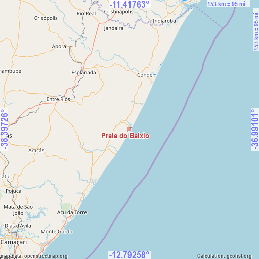 Praia do Baixio on map