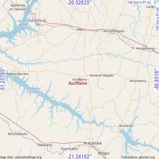 Auriflama on map