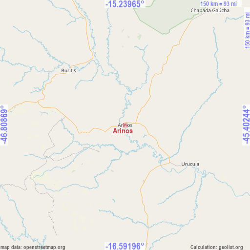 Arinos on map