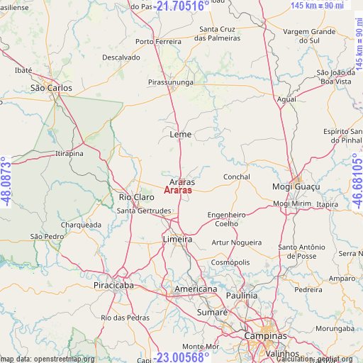 Araras on map