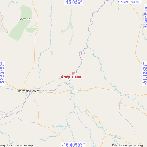 Araguaiana on map