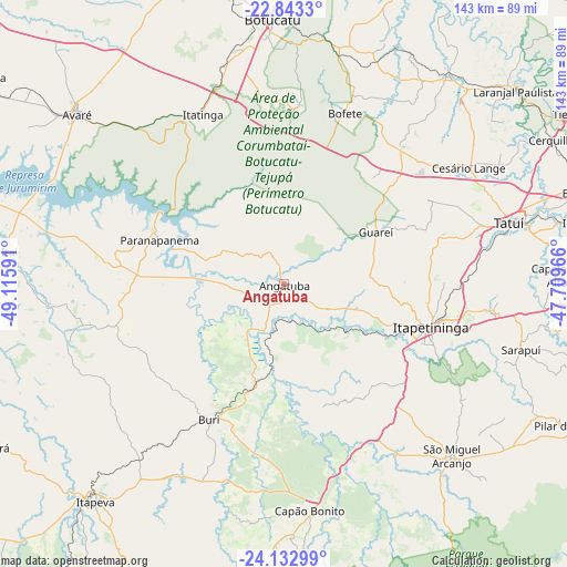 Angatuba on map