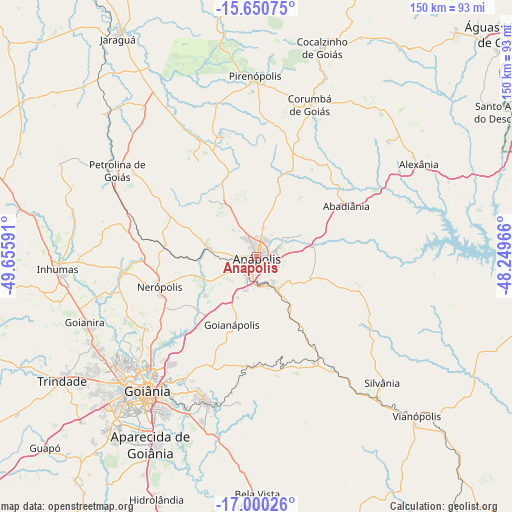 Anápolis on map