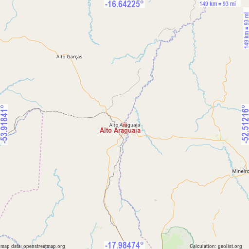 Alto Araguaia on map