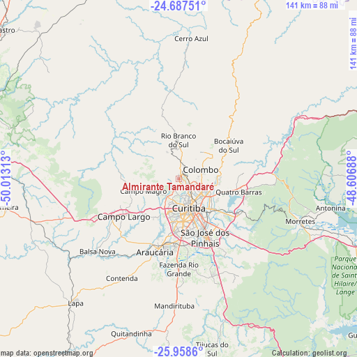 Almirante Tamandaré on map